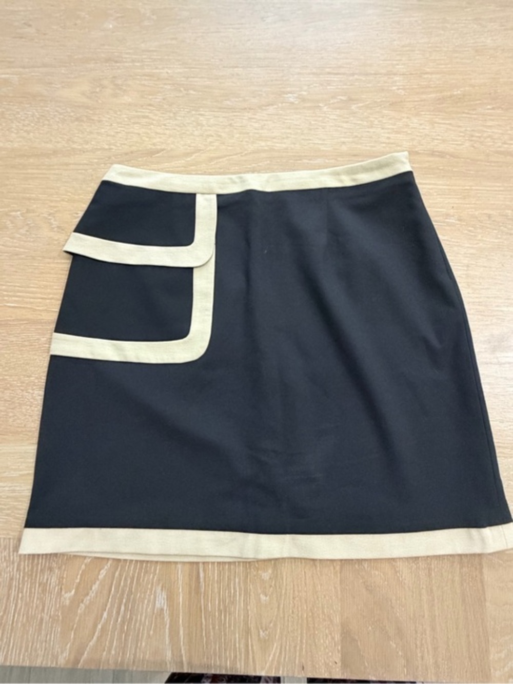 INC International Concepts Black Pencil Skirt with Cream Trim